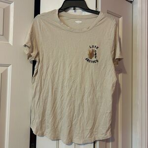 Old Navy Beige Embroidered Tee